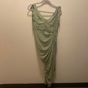 Ruched green dress